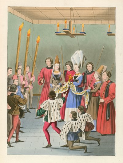 A Dama do Torneio Entregando o Prémio, c 1450 de Henry Shaw