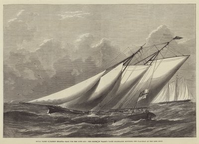Royal Yacht Squadron Regatta, corrida para a Copa da cidade, o Príncipe de Gales Yacht Hildegarde arredondando a bandeira-Boat para a bóia Lepe de Henry Spernon Tozer