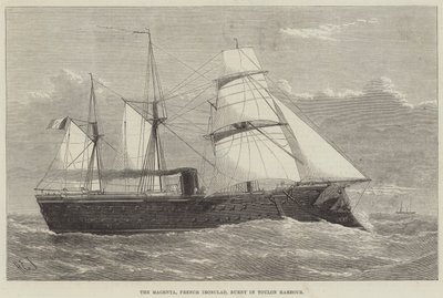 O Magenta, francês Ironclad, queimado em Toulon Harbour de Henry Spernon Tozer