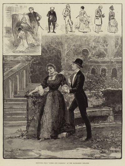 Esboços de Lords e Commons, no Haymarket Theatre de Henry Stephen Ludlow