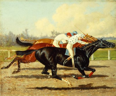 Galilee, Dobbins e Domino Running in the Futurity Stakes, Belmont Park de Henry Stull