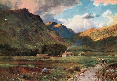 Uma cabana de pastor em Glen Nevis, Inverness-Shire (litografia a cores) de Henry Sutton Palmer