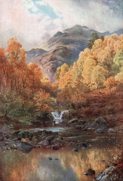 No coração de Trossachs, Perthshire (litografia a cores) de Henry Sutton Palmer