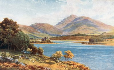 Castelo de Kilchurn, Loch Awe, Argyllshire (litografia a cores) de Henry Sutton Palmer