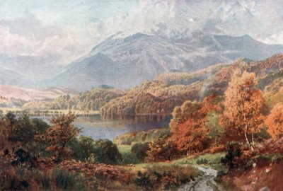 Loch Achray e Ben Venue, Perthshire (litografia a cores) de Henry Sutton Palmer