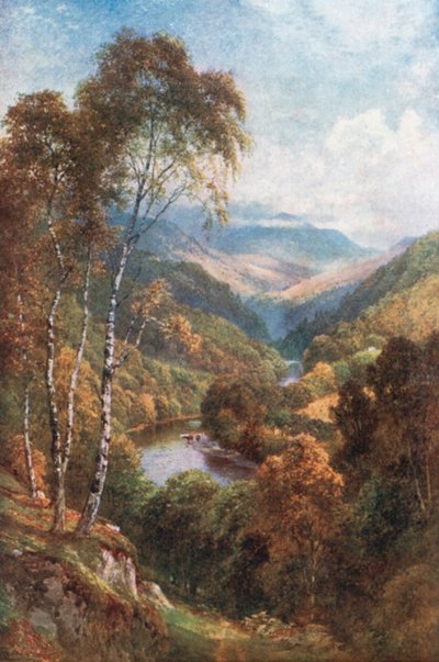 Vista do desfiladeiro de Killiecrankie, Perthshire (litografia a cores) de Henry Sutton Palmer