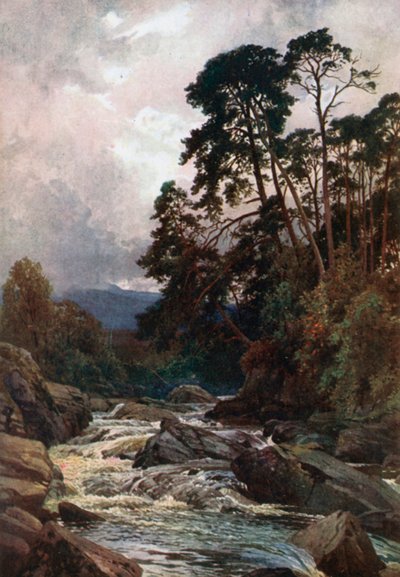No Dochart, Killin, Perthshire (litografia a cores) de Henry Sutton Palmer