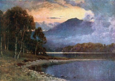 A praia de Silever, Lock Katrine, Perthshire (litografia a cores) de Henry Sutton Palmer