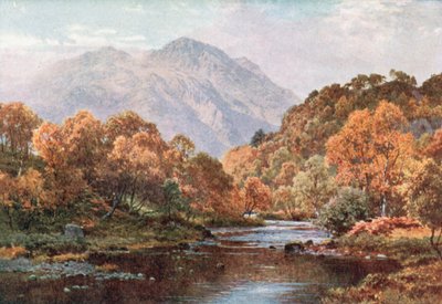 Sol velado, Trossachs, Perthshire (litografia a cores) de Henry Sutton Palmer