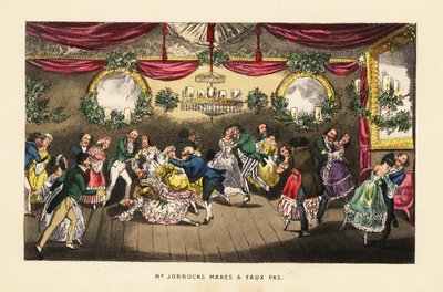 Dançarinos colidindo durante uma valsa num baile chique em Paris de Henry Thomas (after) Alken