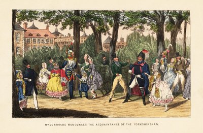 Turistas ingleses em passeio no Tuileries Garden, Paris de Henry Thomas (after) Alken