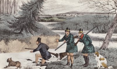 Tiroteio em Mytton no inverno (litografia) de Henry Thomas (after) Alken