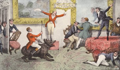 "Tally-Ho! Tally-Ho! Um novo caçador; primeiro então, Tally-Ho! Tally Ho!" (litografia) de Henry Thomas (after) Alken
