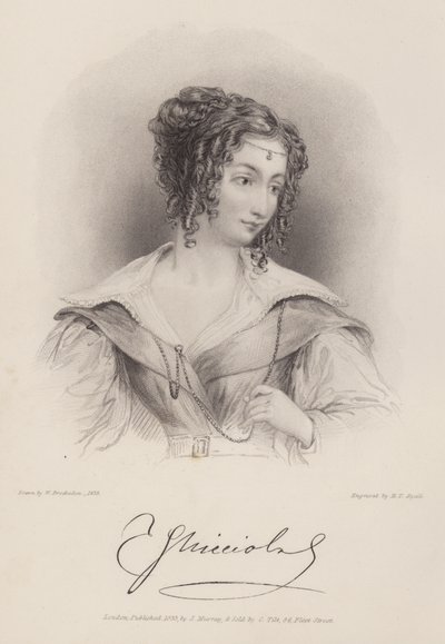 Condessa Teresa Guiccioli, dona de Lord Byron (gravura) de Henry Thomas (after) Ryall