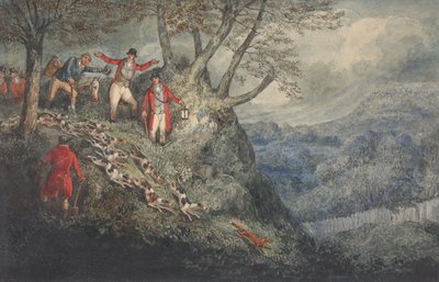 Uma ilustração de C.J. Apperley («Nimrod»), The Life of a Sportsman: «Uma cena nocturna com Sir Thomas Mostyn» de Henry Thomas Alken