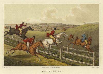 Caça à raposa (chromolitho) de Henry Thomas Alken