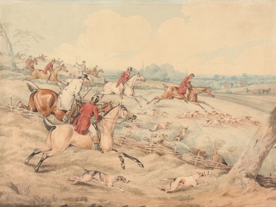 Caça à raposa: Em plena perseguição de Henry Thomas Alken