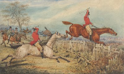 Ilustração para "The Analysis of the Hunting Field", de R. S. Surtees: O salto: "Isto excluirá muitos e tornará a coisa selectiva" de Henry Thomas Alken