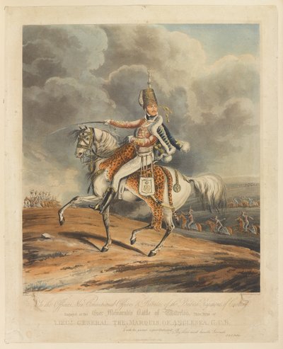 Lieut General O Marquês de Anglesea, GCB , Batalha de Waterloo, 1815 de Henry Thomas Alken