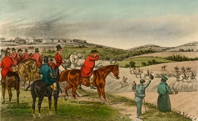 O Sr. Jorrocks telegrafa a Fox, 1838 de Henry Thomas Alken