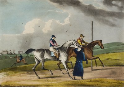 Preparando para começar (aquatint) de Henry Thomas Alken