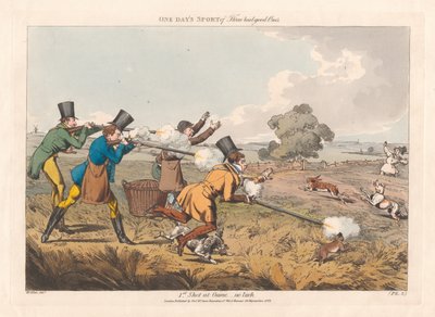 Conjunto de seis com capa impressa e página de título: Tiro, ou um dia de desporto com três exemplares realmente bons de Henry Thomas Alken