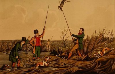 "Spearing The Otter", pub. por Thomas McLean de Henry Thomas Alken