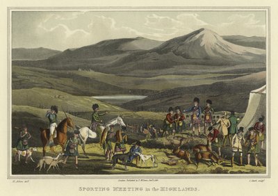 Encontro Desportivo nas Terras Altas (cromolitho) de Henry Thomas Alken