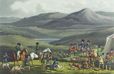 Encontro Desportivo nas Terras Altas, aquatinted por I. Clark, pub. por Thomas McLean, 1820, (aquatint) de Henry Thomas Alken