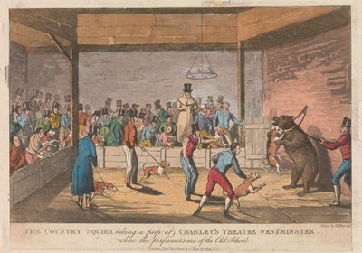 O fidalgo rural espreitando o teatro de Charley em Westminster de Henry Thomas Alken