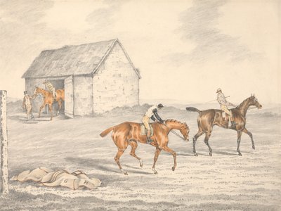 O St. Leger, em Doncaster: A preparar-se para a partida de Henry Thomas Alken