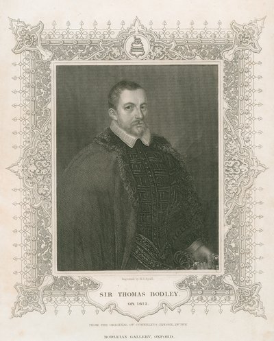 Retrato de Sir Thomas Bodley (1545-1613) (gravura) de Henry Thomas Ryall