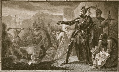 Edward eu removendo a pedra de Scone, gravada por Neagle, ilustração de "The History of England", de David Hume, pub. por R. Bowyer, Londres, 1812 de Henry Tresham