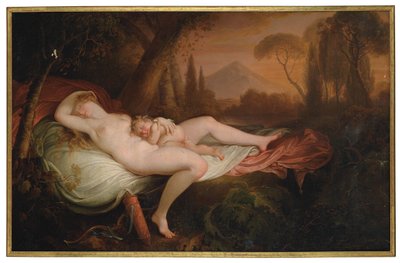 Vênus e Cupido em uma paisagem arborizada de Henry Tresham