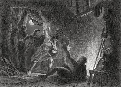 Morte do conde de Desmond, de "The History of Ireland", de Thomas Wright, publicado em c.1854 de Henry Warren