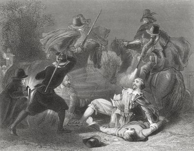 O assassinato de Lord Kilwarden pelos rebeldes de Robert Emmet em Dublin, Irlanda, em 1803, de "The History of Ireland", de Thomas Wright, publicado em c.1854 de Henry Warren