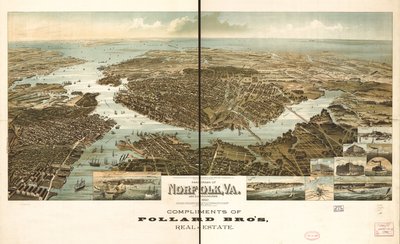 Panorama de Norfolk e arredores 1892. de Henry Wellge