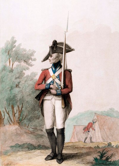 Foot Soldier, c.1791 (gravação de estiletes) de Henry William (after) Bunbury