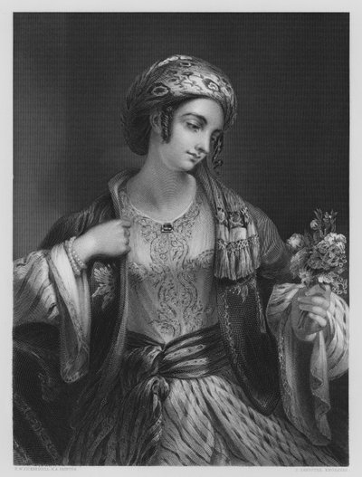 Uma criada síria, da foto na Galeria Vernon (gravura) de Henry William (after) Pickersgill