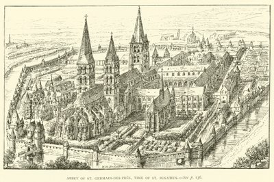 Abadia de Saint Germain-des-Pres, tempo de Santo Inácio (gravura) de Henry William Brewer