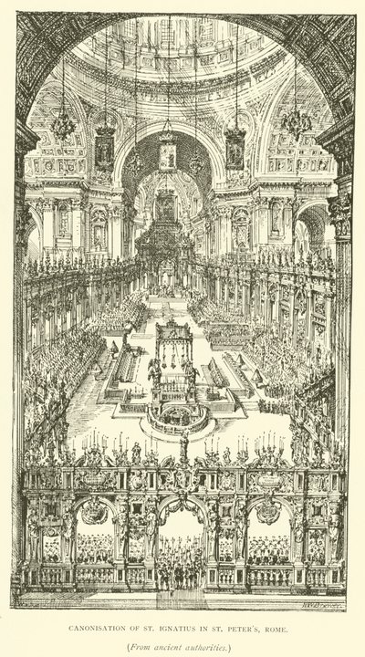 Canonização de Santo Inácio em São Pedro, Roma (gravura) de Henry William Brewer