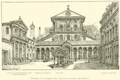 Exterior de São Pedro, Roma, tempo de Santo Inácio (gravura) de Henry William Brewer