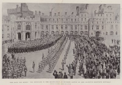 Deus salve a Rainha, a Serenata no Quadrângulo no Castelo de Windsor no Octogésimo Aniversário de Sua Majestade de Henry William Brewer