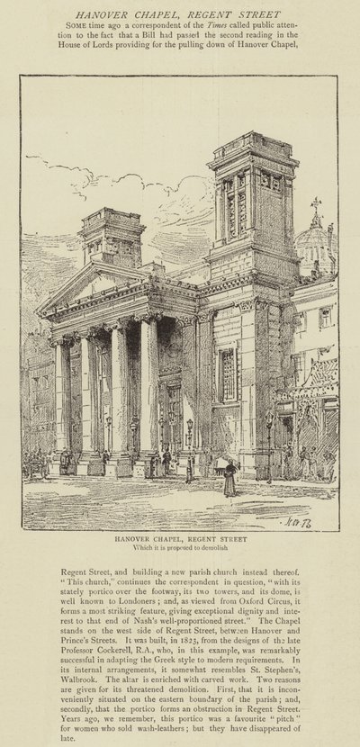 Capela de Hanover, Regent Street de Henry William Brewer