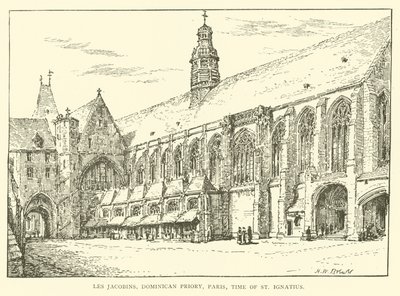 Les Jacobins, Priorado Dominicano, Paris, tempo de Santo Inácio (gravura) de Henry William Brewer
