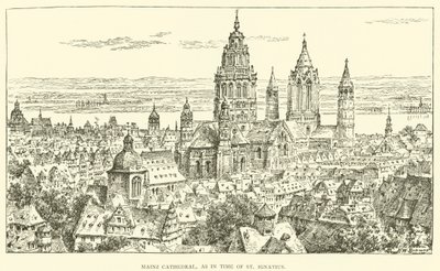 Catedral de Mainz, como no tempo de Santo Inácio (gravura) de Henry William Brewer