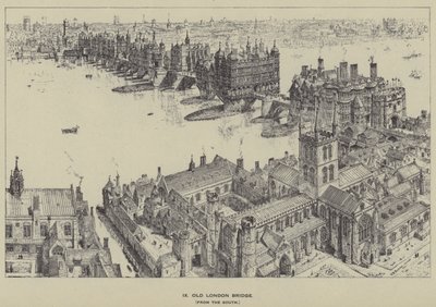 Old London Bridge, do Sul de Henry William Brewer