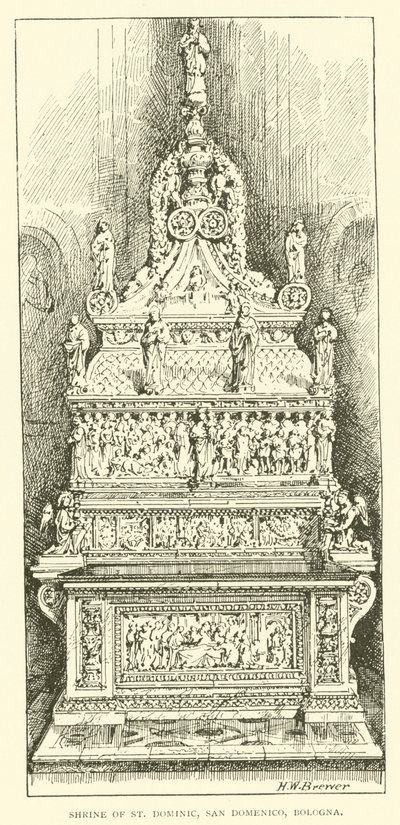 Santuário de São Domingos, San Domenico, Bolonha (gravura) de Henry William Brewer
