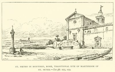 São Pedro em Montorio, Roma, local tradicional do Martírio de São Pedro (gravura) de Henry William Brewer