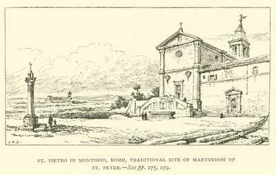 São Pedro em Montorio, Roma, local tradicional do Martírio de São Pedro (gravura) de Henry William Brewer
